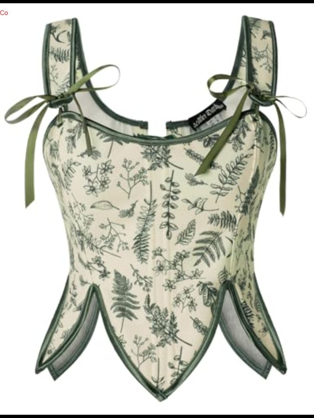 Renaissance Corset Top Floral Boned Bodice Lace Up Bustier Costume